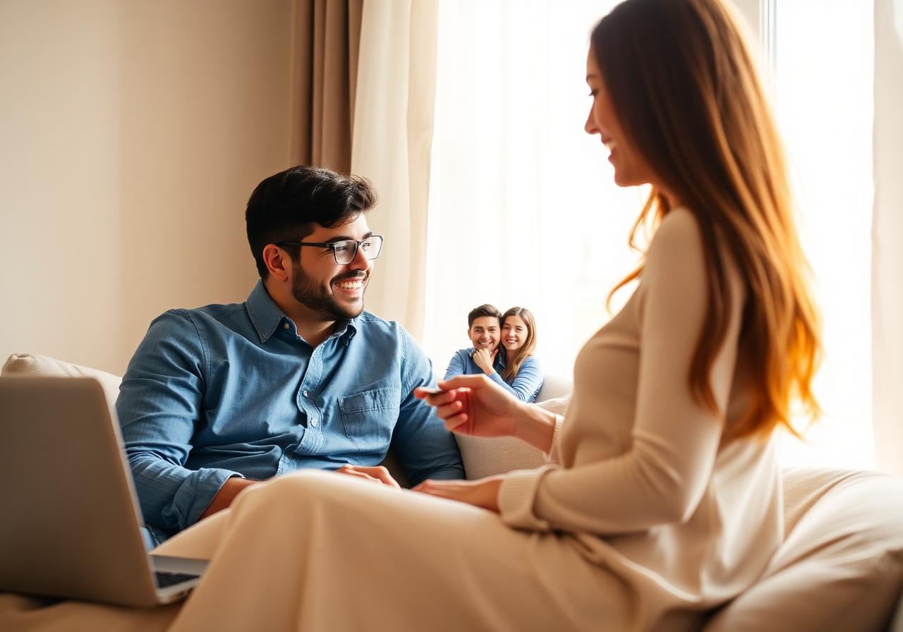 Couple in a long distance international relationship